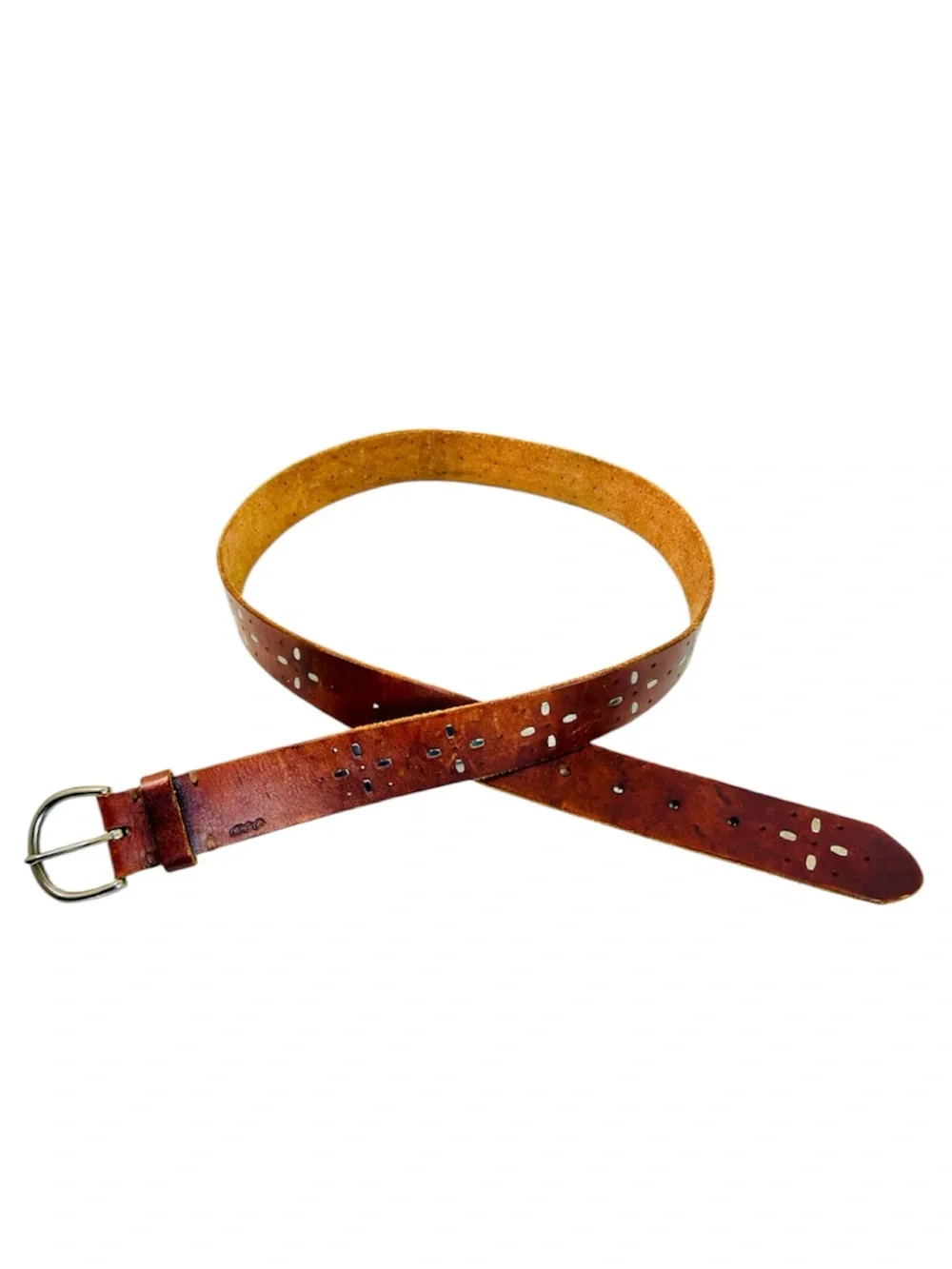 American Eagle Outfitters Brown Leather Belt with Studded Design, Boho Western